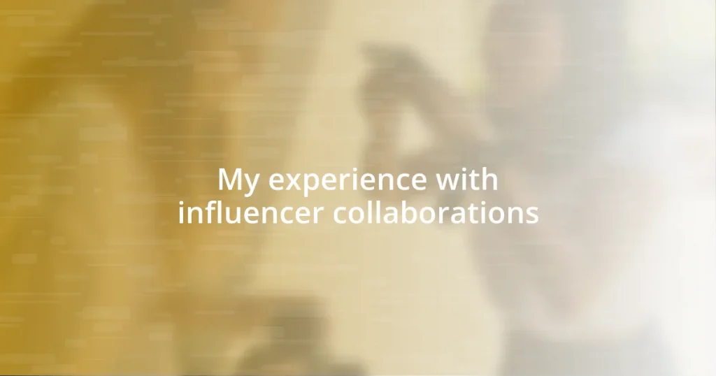 My experience with influencer collaborations