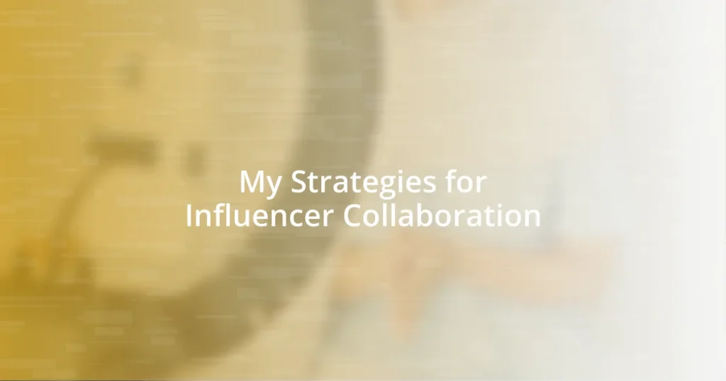 My Strategies for Influencer Collaboration